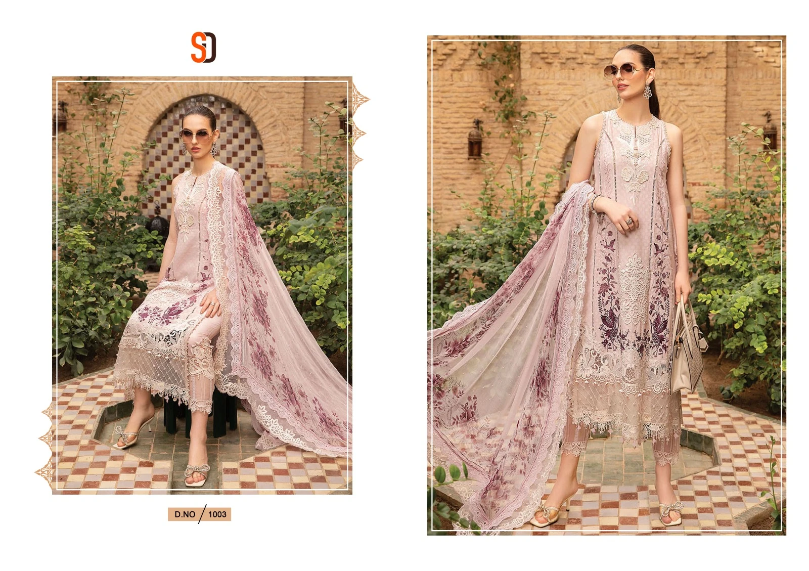 Shraddha Designer Maria.B Lawn Vol 1 Nx Pure Cotton Wholesale Pakistani Salwar Suit Catalog — Wholesale Salwar Suits, MPA wholesale from Surat - Gallery Image 4